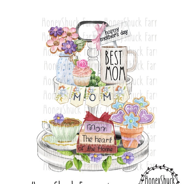 Tiered Tray Png, Mothers Day, Sublimation Design, PNG Files, Mothers Day Tumbler png, Digital Download,  Kitchen Towel png, Pillow  Png File