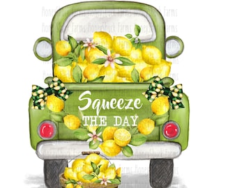 Lemon Truck Printable: Squeeze The Day Design (Digital Download)