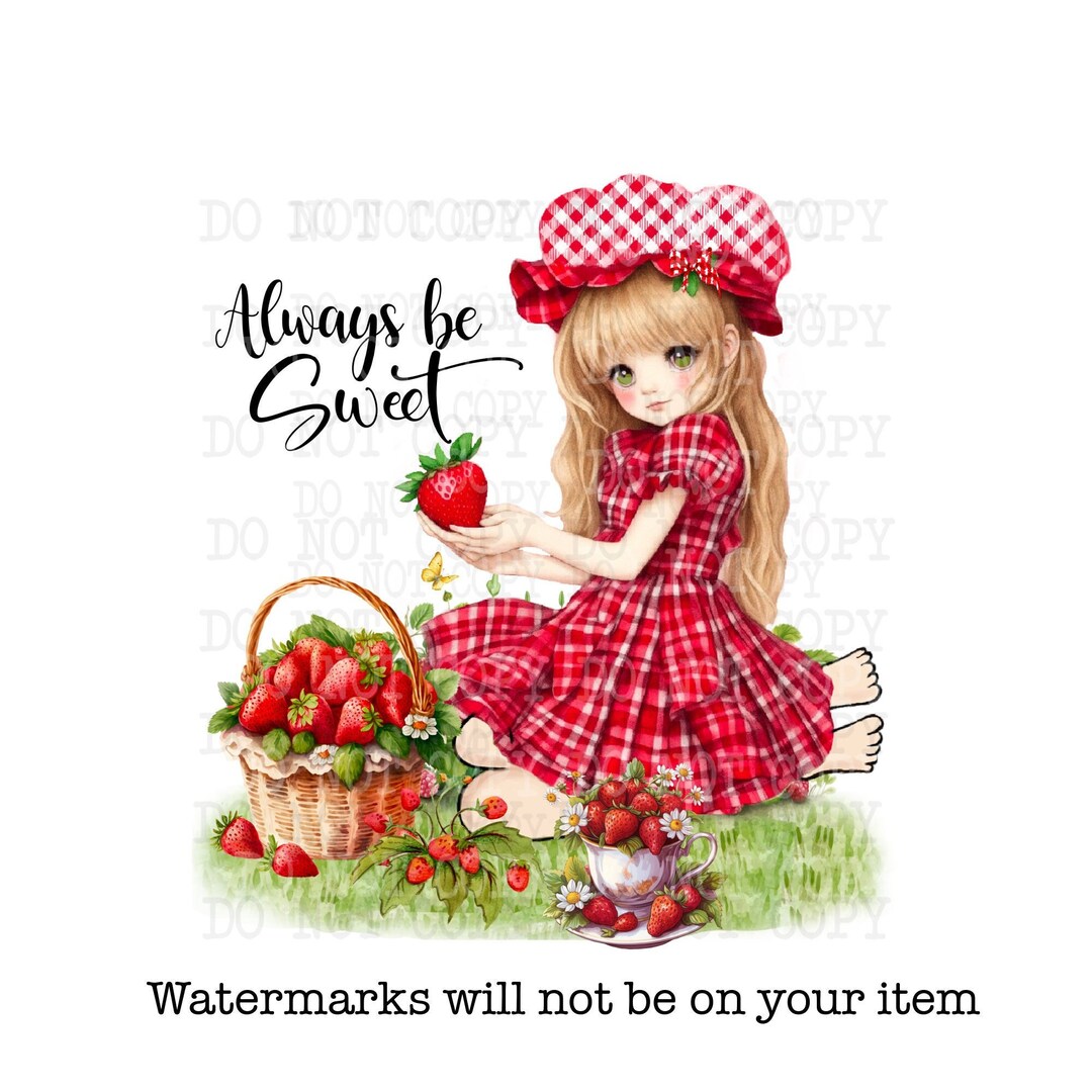 Strawberry Girl Clipart, Digital Download, Digital Graphics
