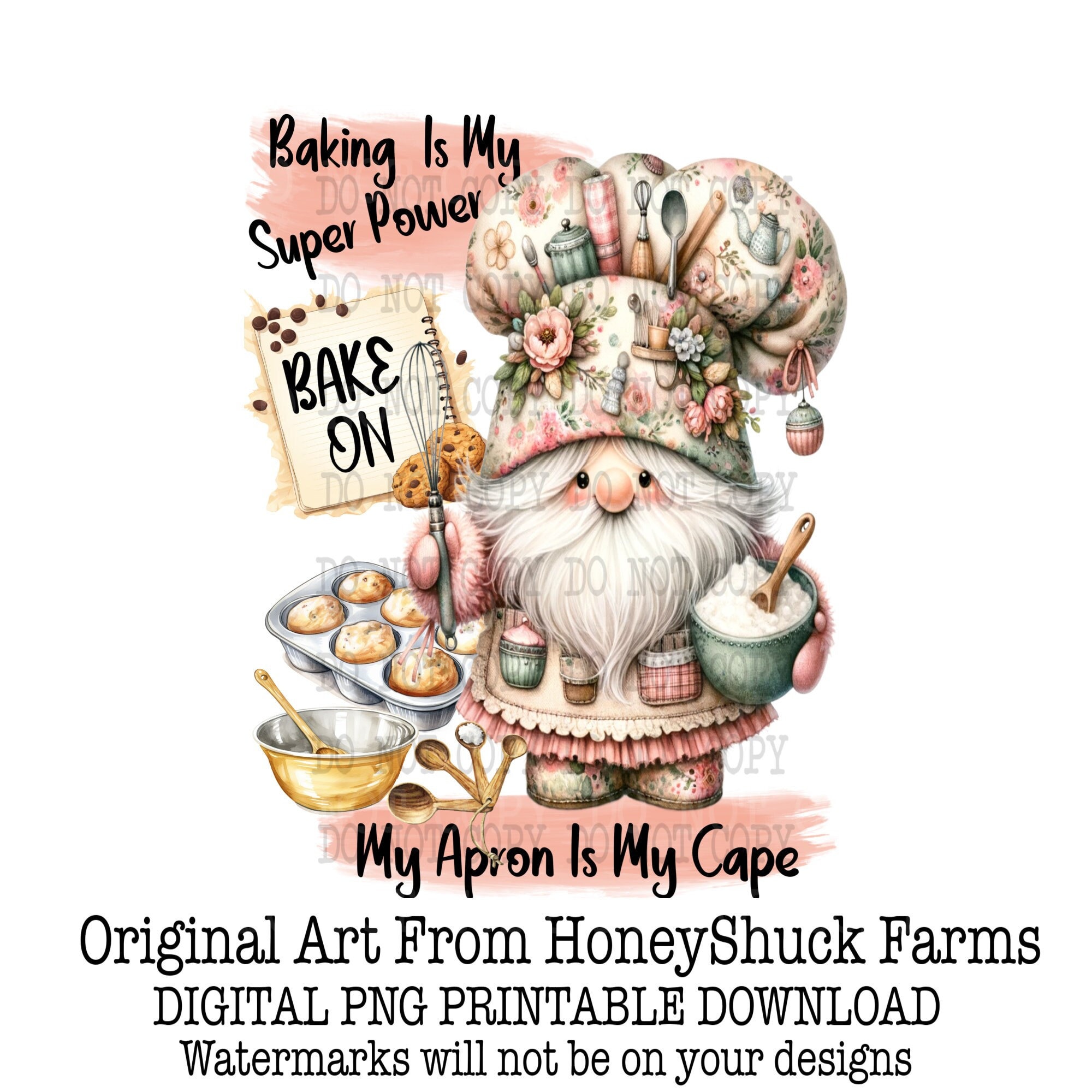 Chef Gnome PNG: Baking Sublimation Design (Digital Download)