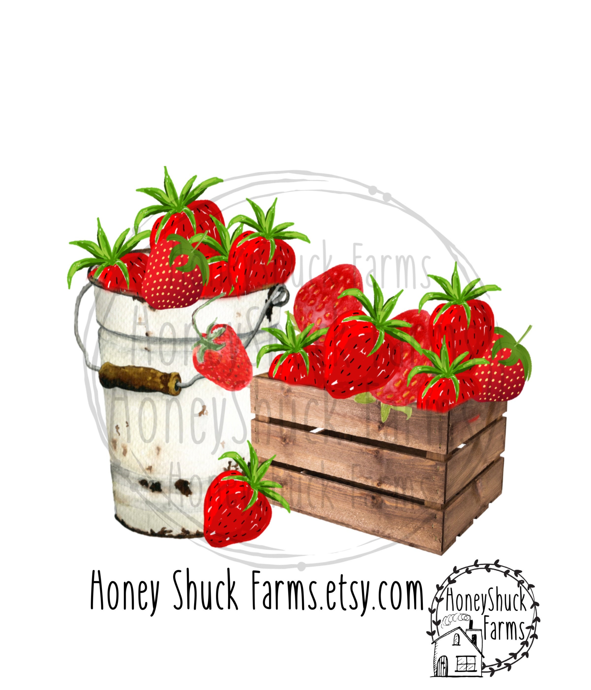 Strawberry Clipart Digital Png Strawberry Patch Strawberry Etsy