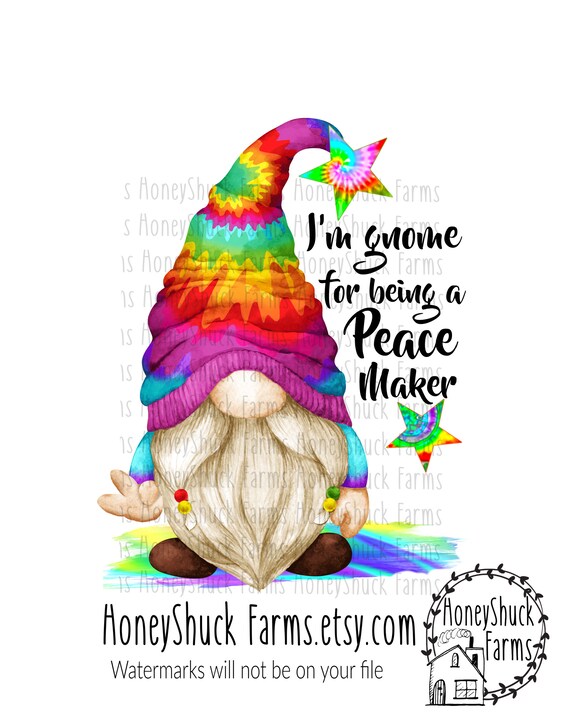 Hippie gnome digital design download tie dye gnome digital  etsy