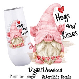 Hogs and Kisses, Pig Png, Digital Download, Gnome Png, Sublimation ...