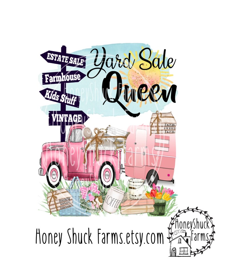 Yard Sale Queen Digital Download Truck and Camper Yard Sale Etsy