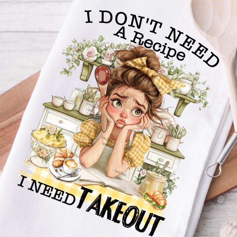Sad Kitchen Rag Kitchen Towel Digital Download, Funny Girl Cooking Clipart: Apron PNG ...