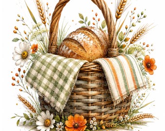 Fall Clipart png, Bread Clipart PNG, Fall Png, Clipart Kits, Printable, Digital Download, Fall Clipart,Junk Journaling, Paper Craft