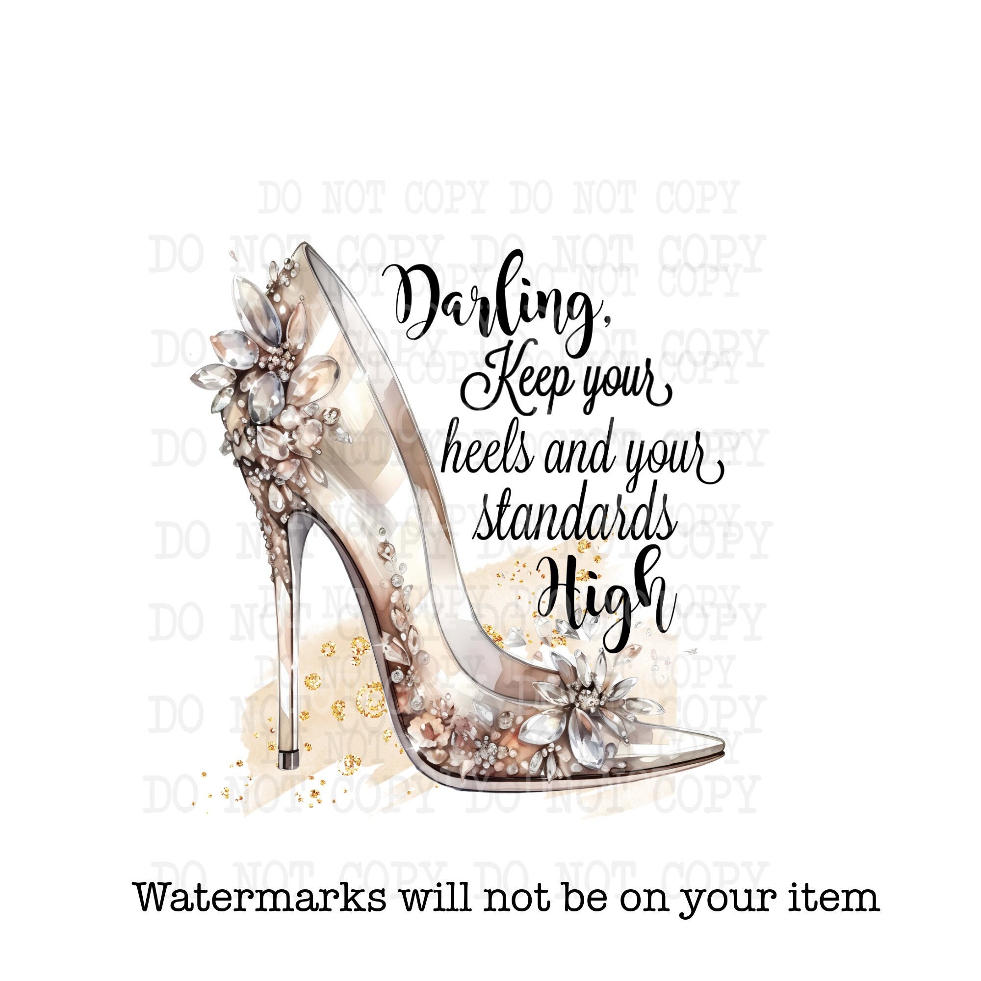 Heels as High as Your Standards - Shoe Wall Decal Vinyl Sticker Quote for  Bedroom