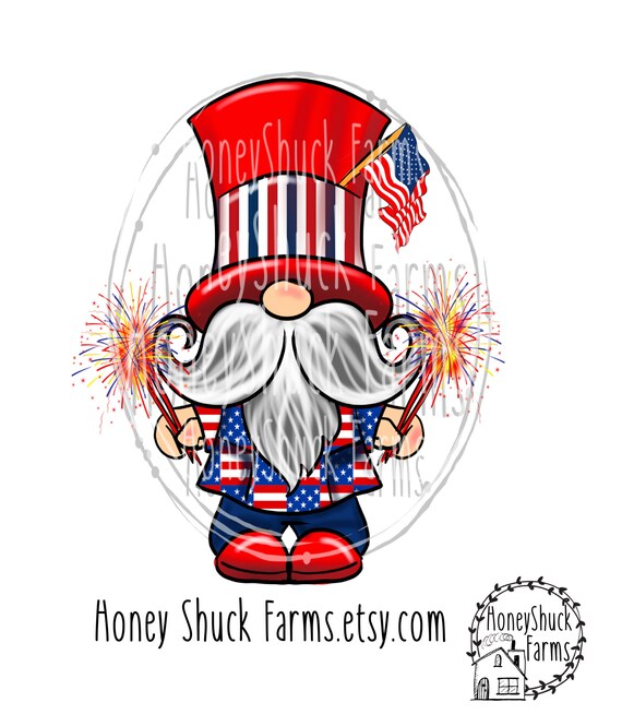 Patriotic Gnomes July 4th Gnome Clip Art Summer Gnome  Etsy