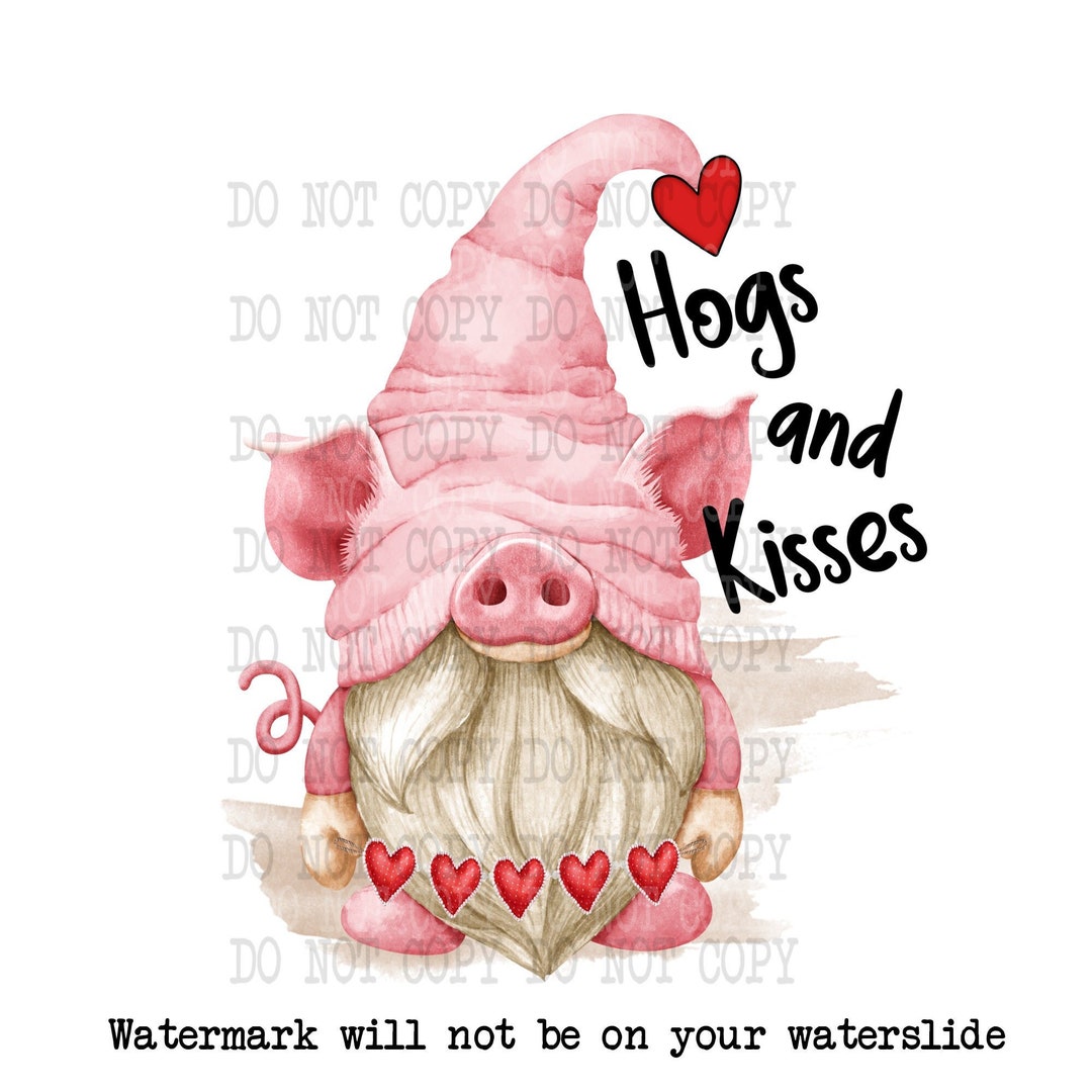 Hogs and Kisses, Pig Png, Digital Download, Gnome Png, Sublimation ...