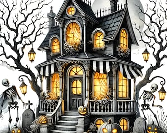 Halloween Clipart: Spooky Junk Journal Art, Scrapbook Graphics (Digital Download, 5 JPGs)