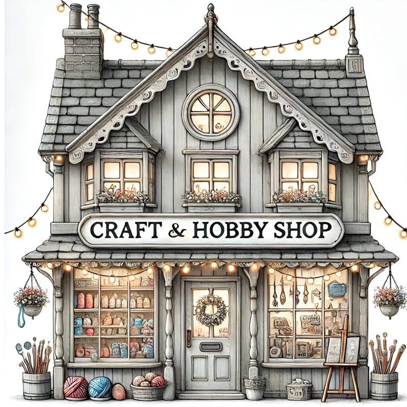 Whimsical Craft Shop Clipart, Junk Journal, Scrapbook (digital Download ...