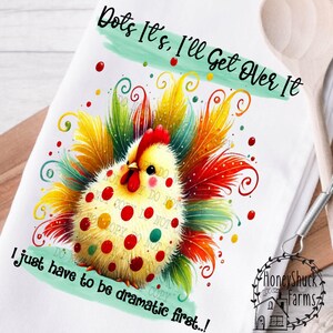 Polka Dot Chicken Towel png, Funny Chicken, Kitchen Hand Towel, Apron Sublimation, Funny Polka Dot Chicken, Graphic Designs, Funny Shirt PNG