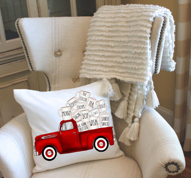 Pillow Sublimation Design Download Rae Dunn Inspired Red Etsy