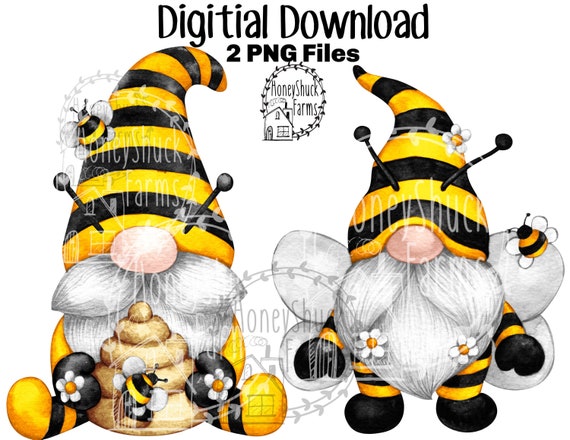 Bee Gnomes, Gnomes Clipart, Digital Download, Bumble Bee, Sublimation, Bee  PNG, Digital Clipart, Printable Wall Art, Bee Decal, Tumbler Png 