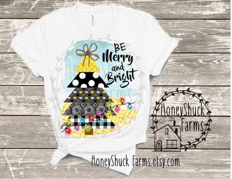 Download Christmas Sublimation Design Merry and Bright Digital | Etsy