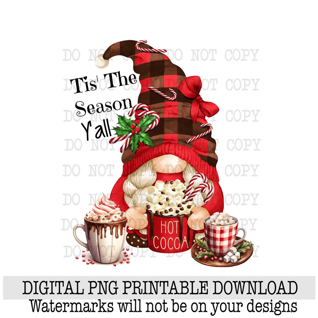 Hot Cocoa Gnomes Png, PNG Images, Cocoa Designs, Christmas Gnome Png