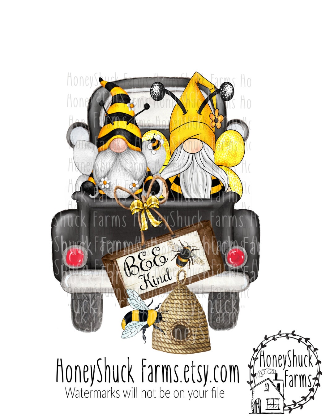Bee Kind Truck Design Digital Download, Bee Gnome Truck, Bee Gnomes ...