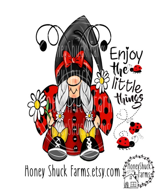 Download Ladybug Gnome Digital Design Download Ladybug Gnome Png Etsy