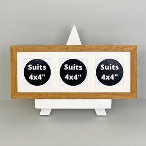 Multi Aperture Photo Frame. Holds Three 4x4" Photos. 15x40cm. Portrait or Landscape. Wooden Collage  Frame. Handmade to order. Wall Hanging.