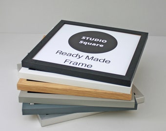 Square Frames - Studio Range. Standard Size Square Frames with optional acid-free bevelled mounts. Wooden Frames with a Woodgrain finish.