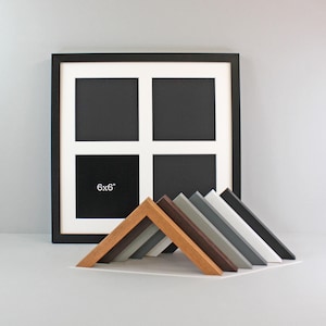 Multi Aperture Photo Frame. Holds Four 6x6" photos. 40x40cm. Wooden Collage Frame. Wall Hanging. Picture Frame for Multiple Square Photos