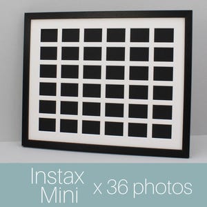 Instax Mini Multi Aperture Wooden Photo Frame. Holds Thirty-Six instax sized Photos. 40x50cm. Shows Photo only - Not Border.