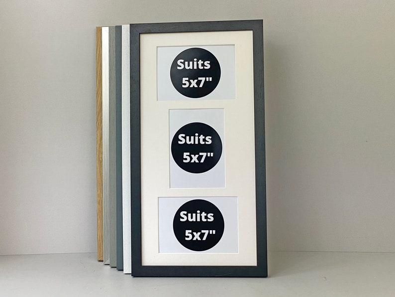 25x60cm Frame Holds Three 5x7 Photos 13 Multi Aperture Wooden Collage Photo Frame Mixed Layout