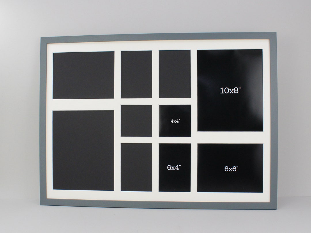 Multi Aperture Photo Frame. Mixed Layout and Photo Sizes, 8x10,8x6, 6x4