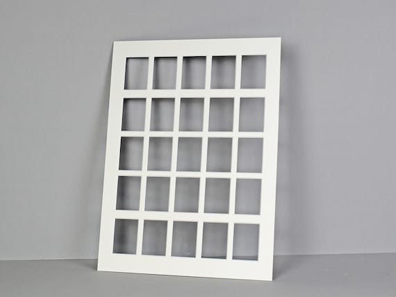 Instax Mini Mount / Matting. To Suit Twenty-Five Instax Mini sized Photos. Outer Mount size 30x40cm. Portrait or Landscape.
