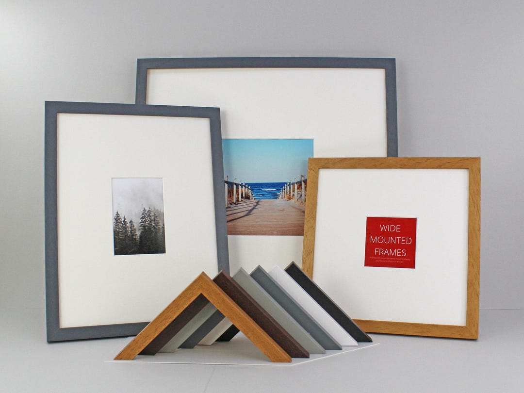 Large Picture Frame Base Wide Mounted Frames. Frames With a Large Border / Matting to Display ...