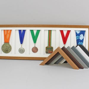 Medal Display frame for Six Medals. 25x75cm. Perfect gift for Runners, Swimmers, Cyclists, Athletes| Marathon | School Sports | Sports Medal
