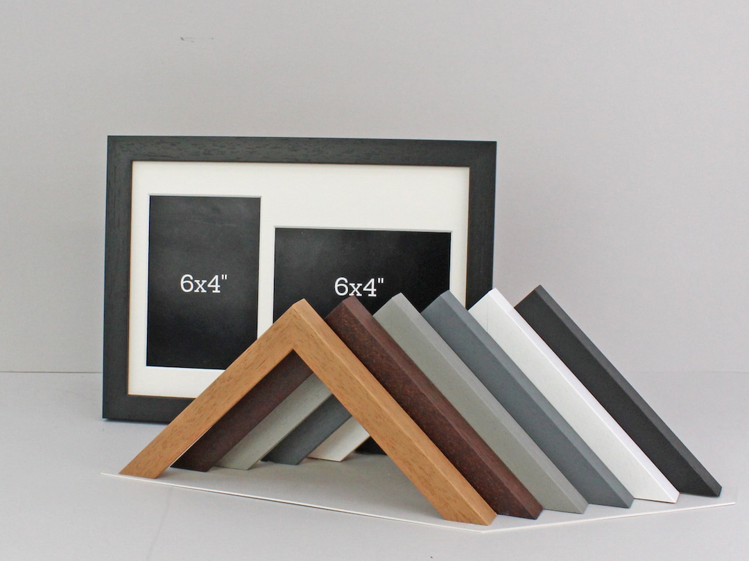 Wooden Multi Aperture Photo Frame. Holds Two 6x4 Photos, One Portrait