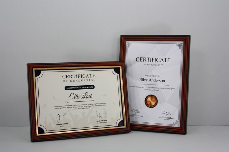 Certificate For Riley Traditional Style Certificate Frame. Perfect for Diplomas, Graduation ...