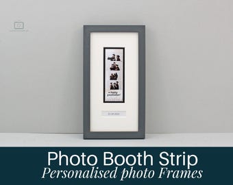 Personalised Photo Booth Strip Floating Frame - 1 Photo Booth Strip - Floating Photo Frame showing the entire Photo strop, including border.