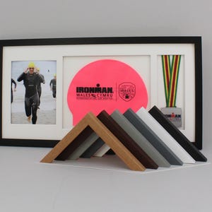 Medal display Frame with Apertures for Swim Cap and Photo. 30x60cm. Swimmers | Triathletes | Athletes