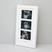 Baby Scan Photo Frame - Multi aperture Frame for Three Scan sized Photos and Text Box. Handmade by Art@Home. (BS4)