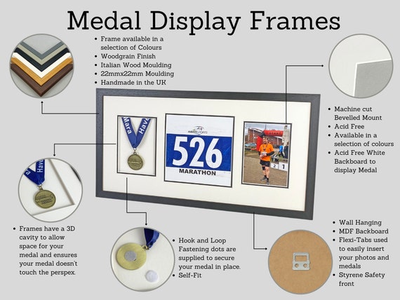XINBALOVE Marco para exhibir medallas, marco de exhibición de madera para  premios de medallas, los mejores regalos para mostrar medallas de