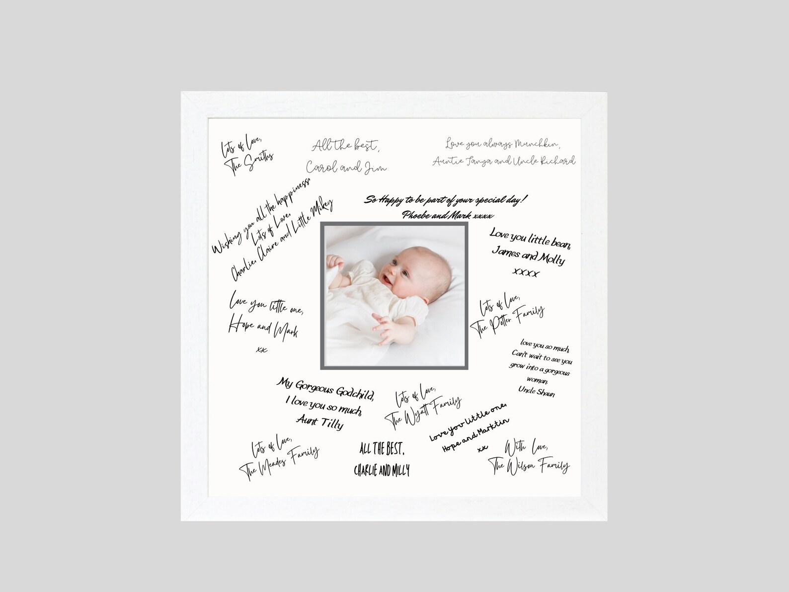 Christening Guest Signing Frames. 50x50cm. With 8x8 Etsy UK