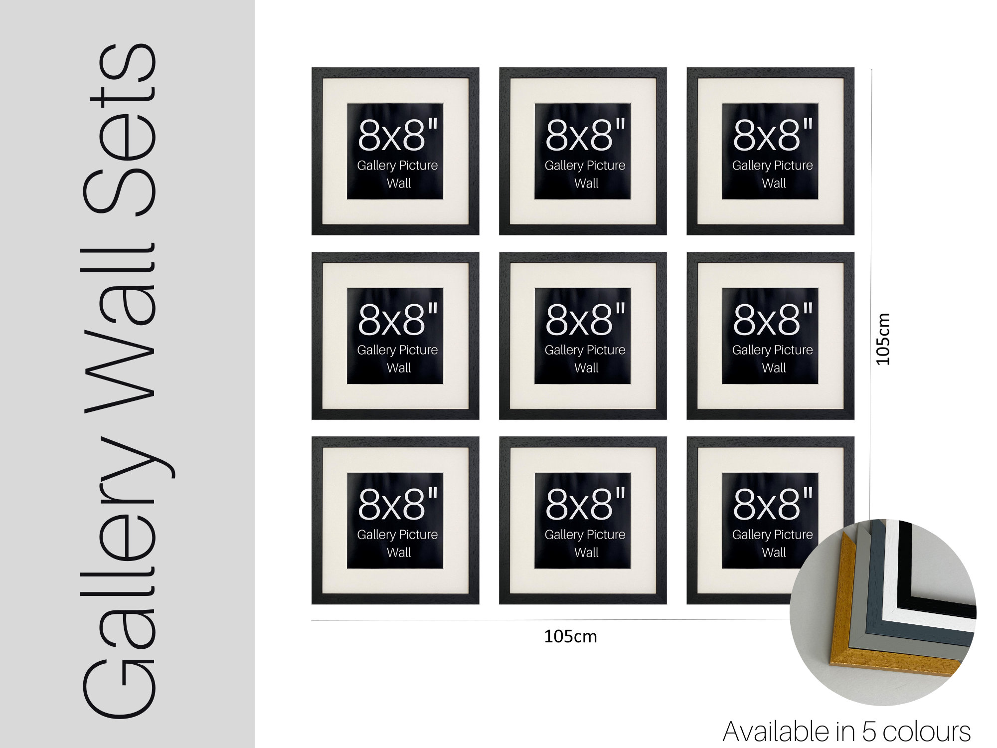 Buy Wall Space 8x8 Oak Frame, Oak Square 8x8 Picture Frame