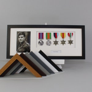 Cadre pour présenter des médailles (1 médaille + 1 photo), cadre photo 3D pour  médailles, boîte de rangement pour médailles, supports de présentation  décoratifs, pour afficher des médailles de guerre/militaire/sport :  