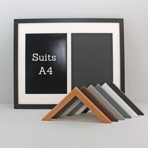 Multi Aperture Photo Frame.  Holds Two A4 sized Photos. 40x50cm. Wooden Collage Photo Frame. Perfect for Certificates or Children's Drawings