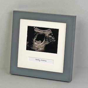 Baby Scan Photo Frame - Multi aperture Frame for Scan sized Photo and Text Box.  Handmade. Baby Shower Gift | Pregnancy Announcement