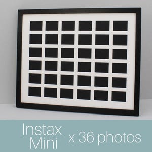 Instax Mini Multi Aperture Wooden Photo Frame. Holds Thirty-Six instax sized Photos. 40x50cm. Shows Photo only - Not Border.