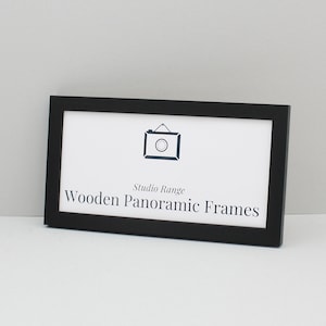 Black Panoramic Picture Frames - Studio Range. Wooden Frames designed to suit long panoramic style  photos | Optional Mount | Woodgrain