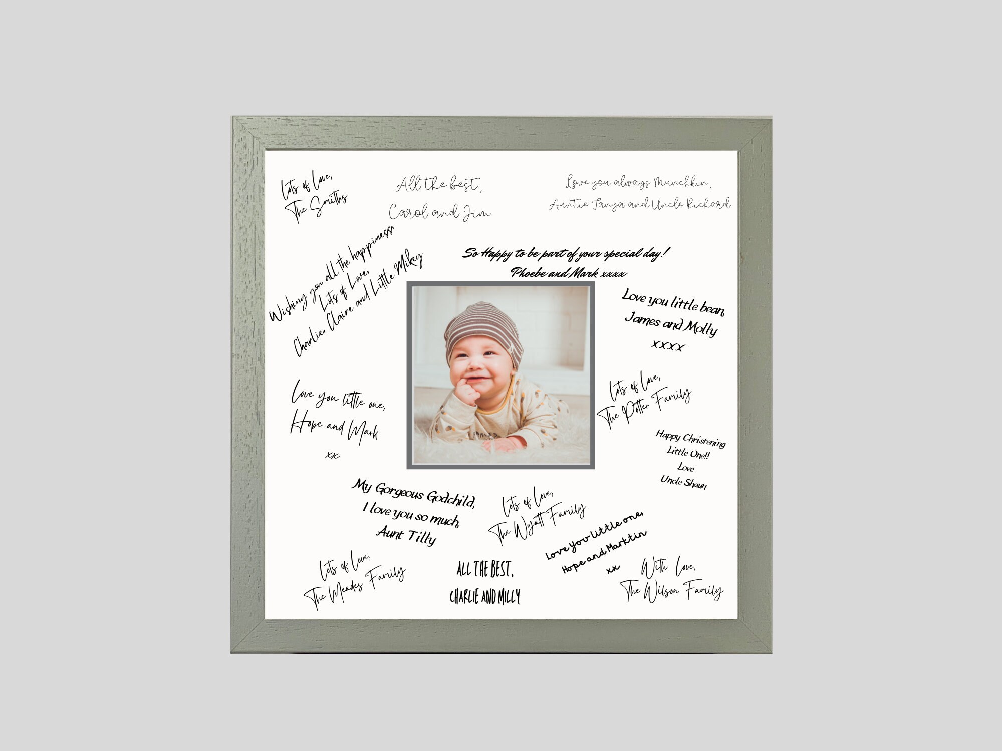 Christening Guest Signing Frames. 50x50cm. With 8x8 Etsy UK