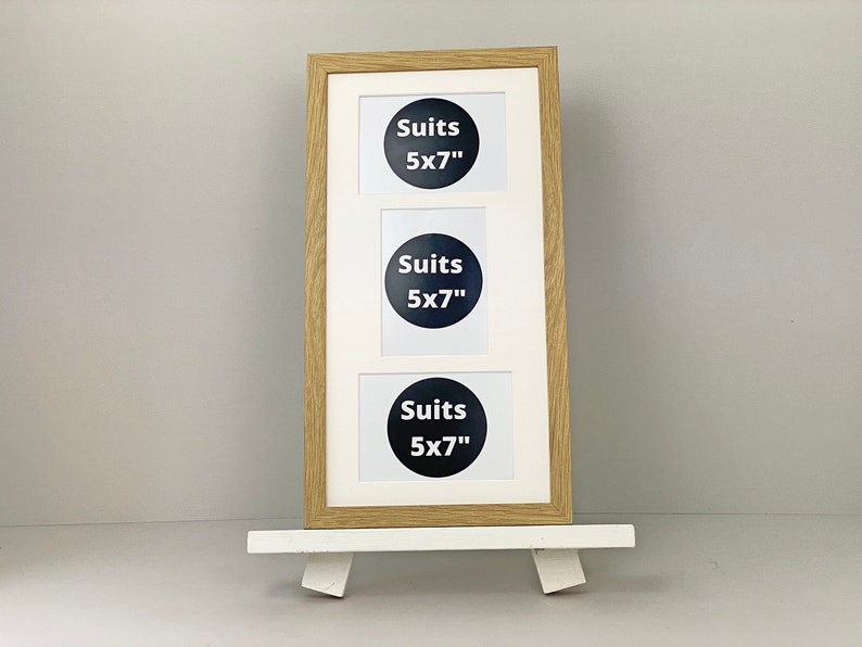 25x60cm Frame Holds Three 5x7 Photos 13 Multi Aperture Wooden Collage Photo Frame Mixed Layout