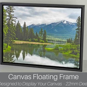 Canvas Tray Frames. 22mm Deep. Floating Effect Frames for Canvases. Selection of Colours. Wooden Tray Frame. Floater Frame for Canvases.