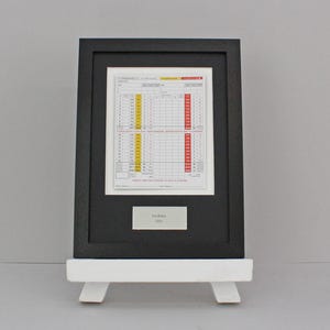 Personalised Golf Score Card Display Frame. A4 Size Frame | Score Card sizes can vary - Check your size before purchase. Wall Hanging Only.