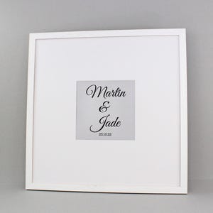 Wedding Signing Frames. 50x50cm. With 8x8&quot; Aperture for personalised Name/Quote or for a Photo. Wedding Guestbook.