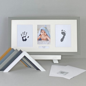 Capture The Memory Frames. Handmade Photo Frame for Baby&#39;s Hand&Foot Prints, Inkless kit included.